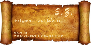 Solymosi Zoltán névjegykártya