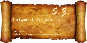 Solymosi Zoltán névjegykártya